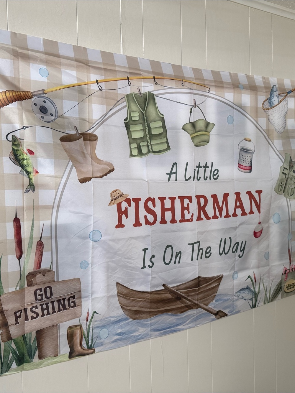 Baby Shower Banner A little fisherman is on the way